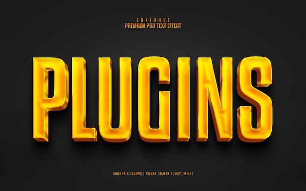 Plugins goldener editierbarer Premium-3D-PSD-Texteffekt