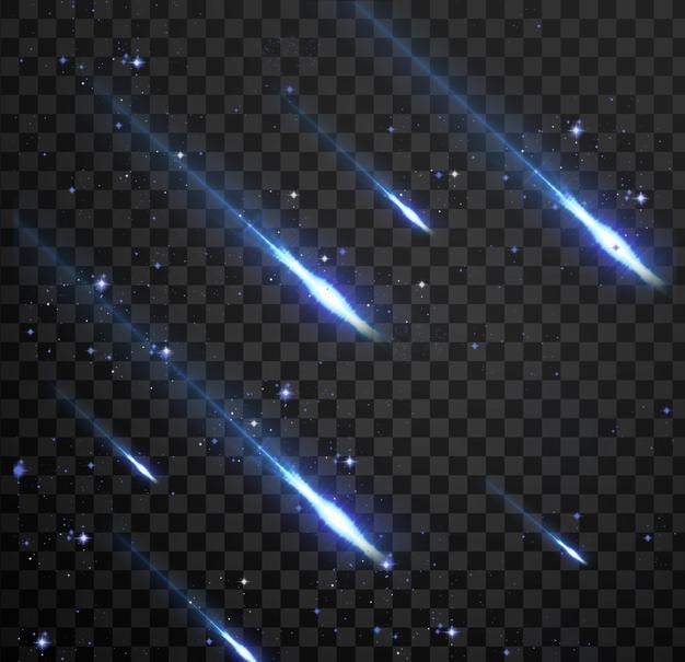 La pluie de comètes spatiales et le spectacle de tir d'étoiles