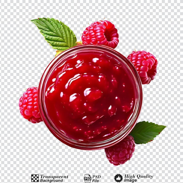 PSD la pluie de confiture de framboise vue supérieure isolée sur un fond transparent