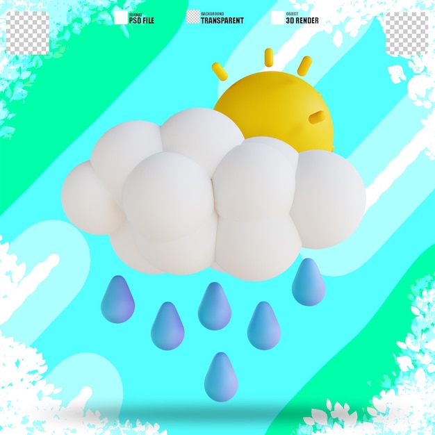 Pluie Légère Illustration 3d