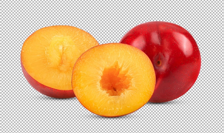 PSD plum isolated on alpha layer