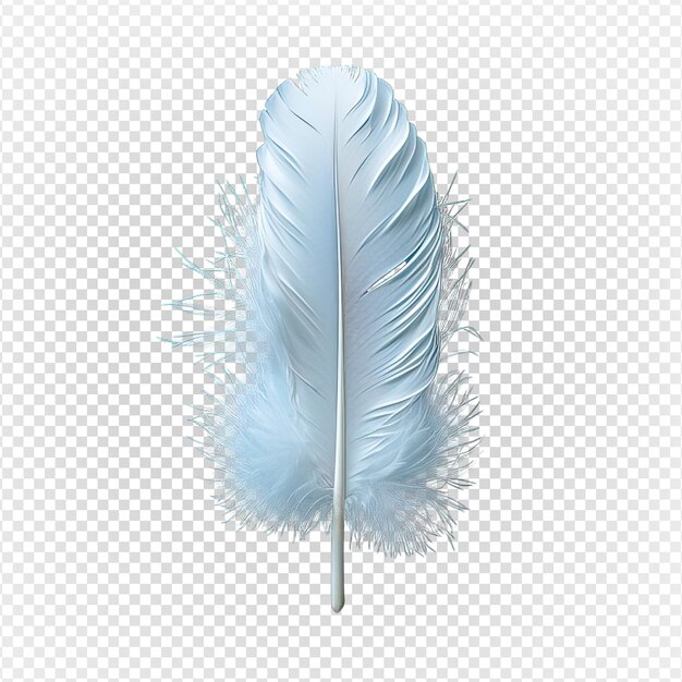 PSD pluma de ganso aislada sobre un fondo transparente pluma blanca png generativa ai