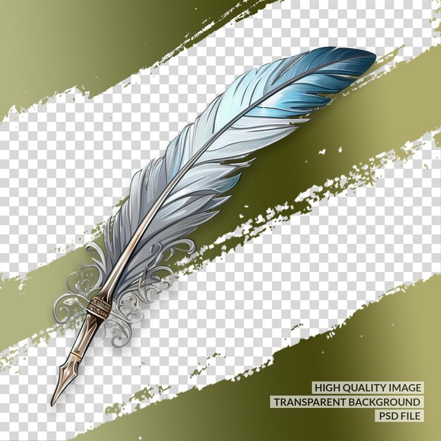 PSD pluma gris 3d png clipart trasfondo aislado transparente