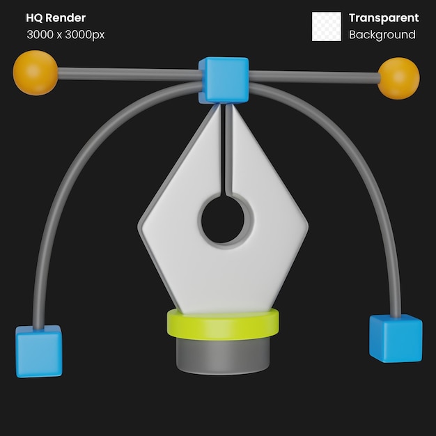 PSD pluma, herramienta, 3d, ilustración