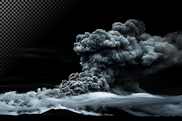 Pluma de humo de una erupción volcánica