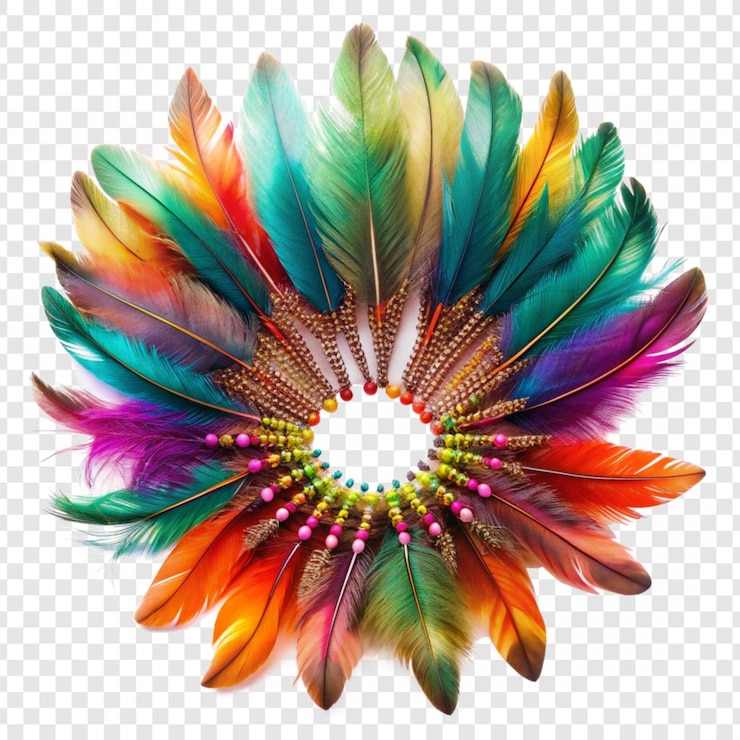 PSD las plumas adornan un aislado a la moda sobre un fondo transparente