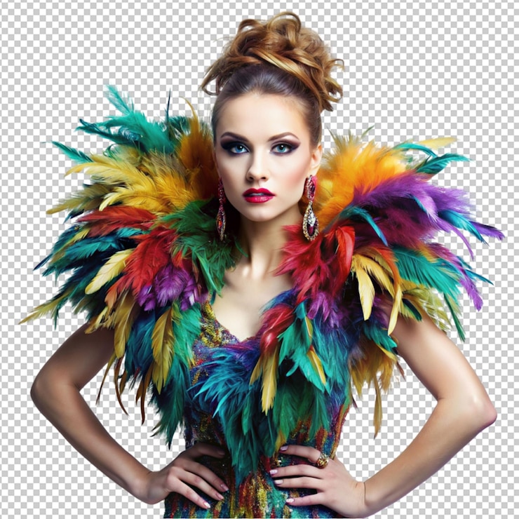 PSD las plumas adornan una moda sobre un fondo transparente