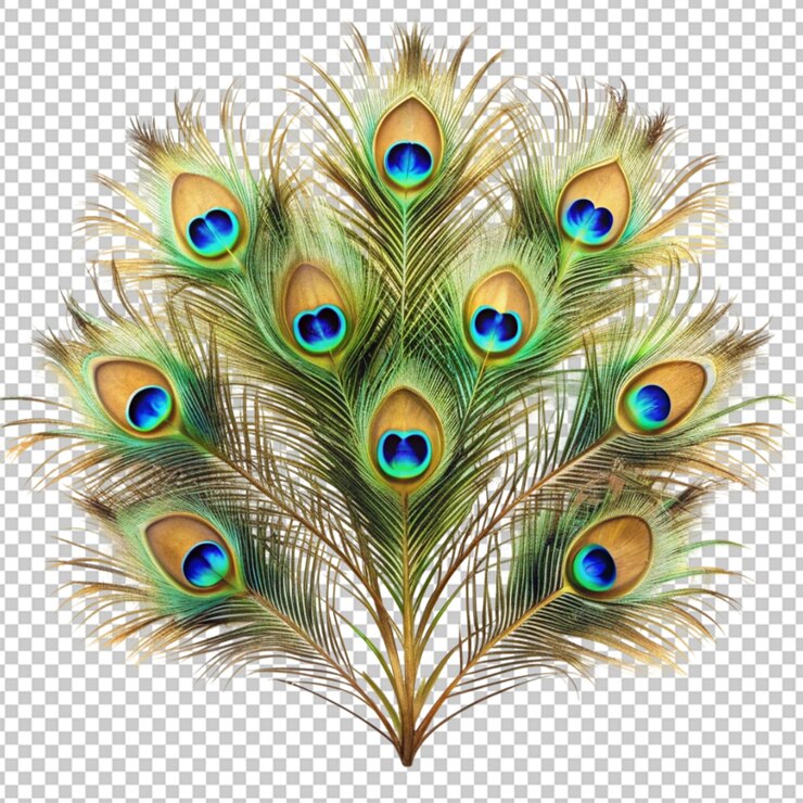PSD plumas de pavo real