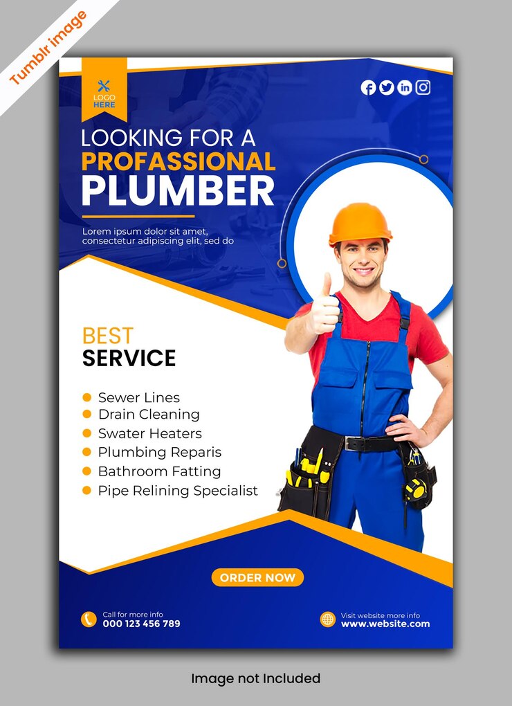 Plumbing Tumblr Imagem Post modelo PSD