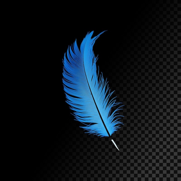 plume bleue sur fond bleu et le mot plume sur le côté gauche