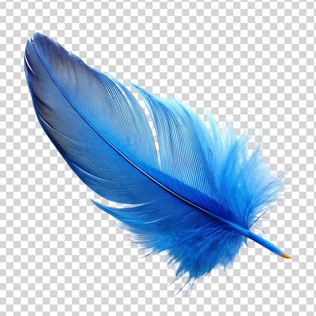 PSD plume bleue isolée sur un fond transparent