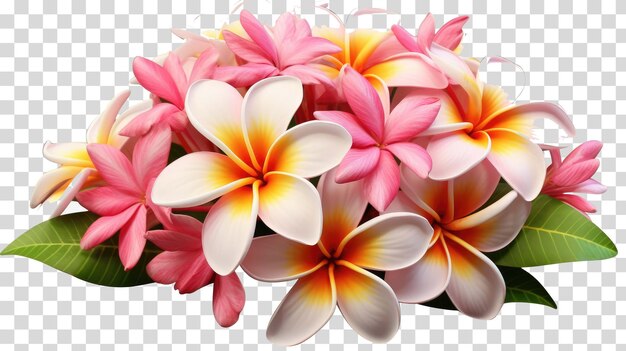 PSD plumeria-blüten auf transparentem hintergrund