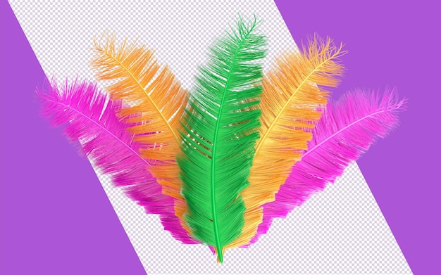 Plumes Colorées 3d Pour Composition De Carnaval