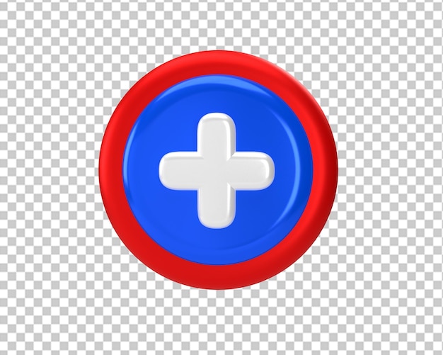 PSD plus logo signe icône médicale 3d