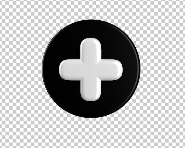 Plus-Logo-Zeichen 3D-Symbol für das Gesundheitswesen