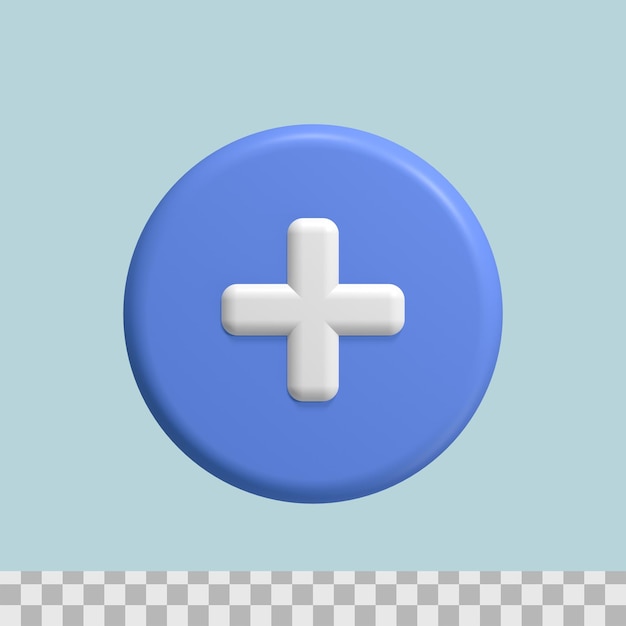 PSD plus-taste 3d-symbol rendern