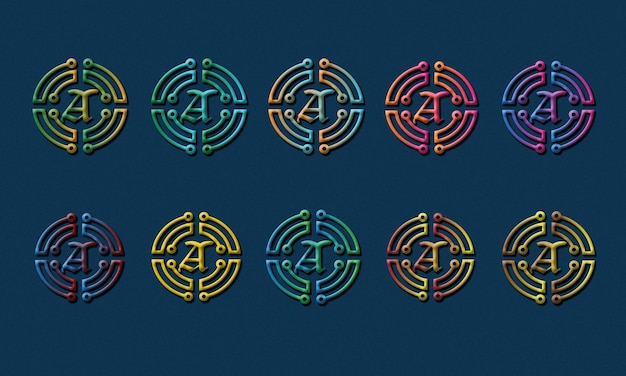 Plusieurs modèles de logo 3D PSD