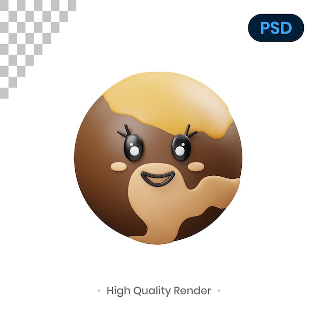 PSD pluto 3d render illustration premium psd