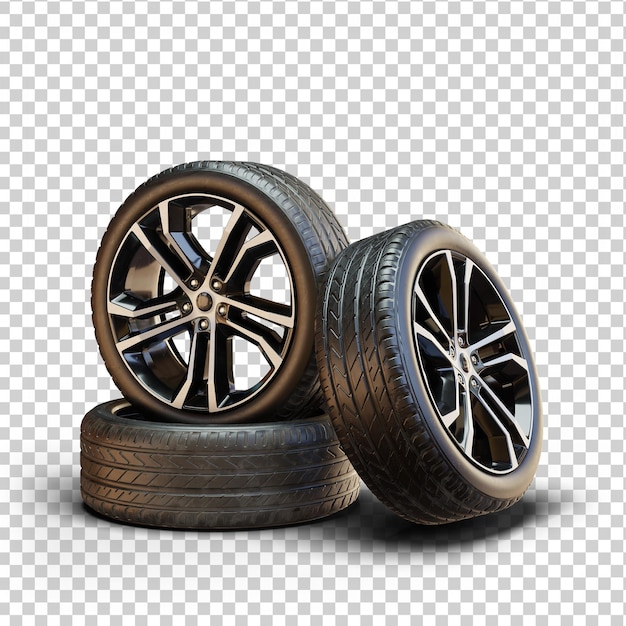 PSD pneus entièrement isolés en 3d