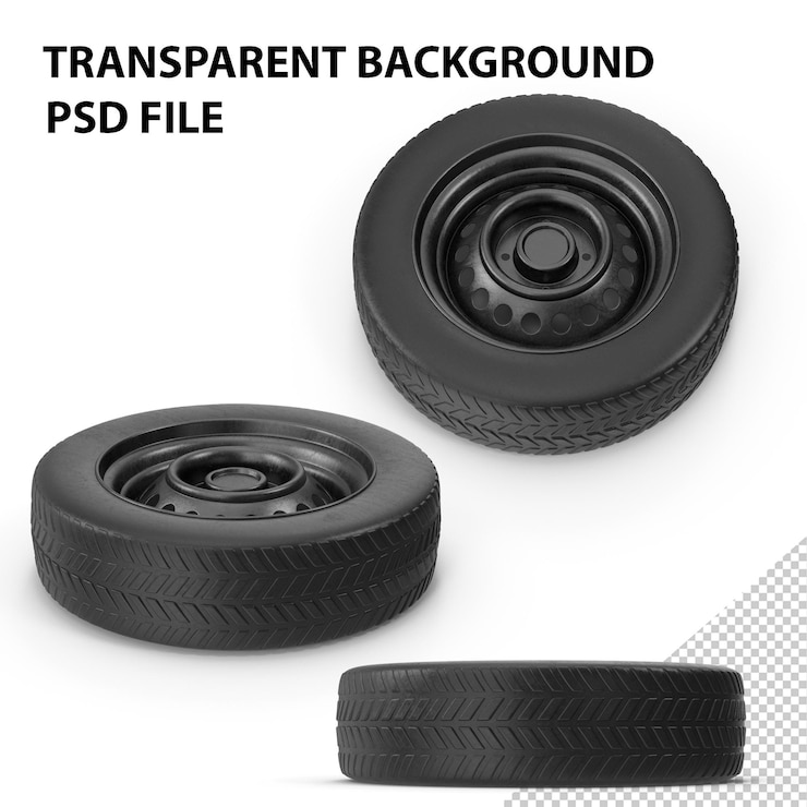 PSD pneus de voiture noirs png