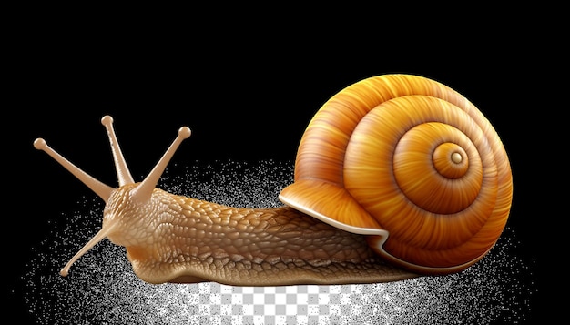 PSD png 3d à l'escargot transparent