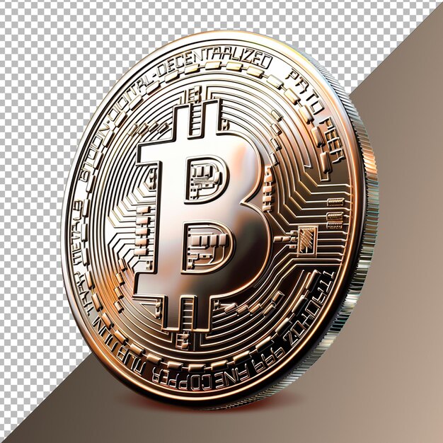 PSD png 3d réaliste de bitcoin