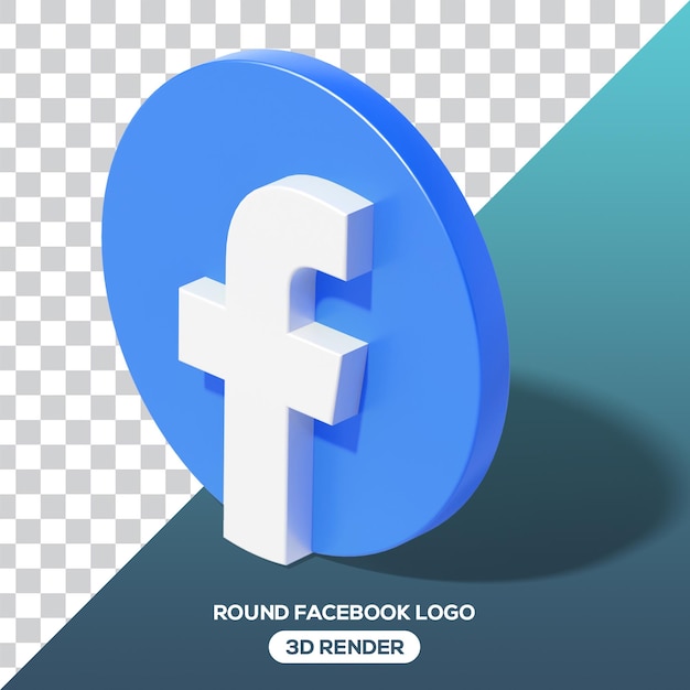 PNG 3D Redondo Facebook Ángulo isométrico Logotipo Aislado Render Meta Icono para redes sociales 3D Render