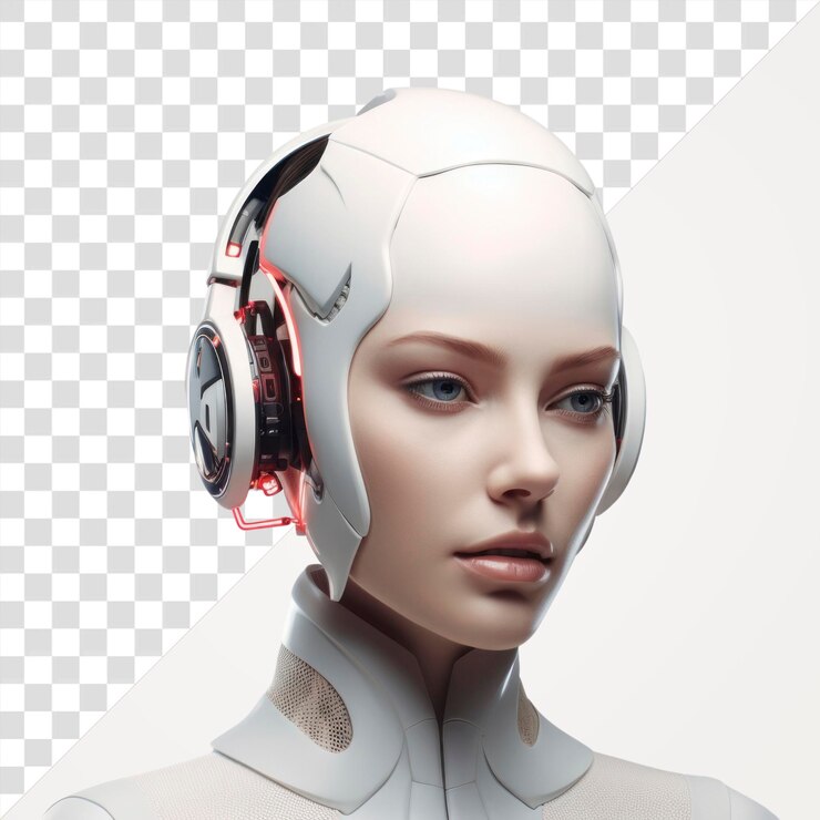 PSD png 3d robot recepcionista tecnología electrónica para adultos
