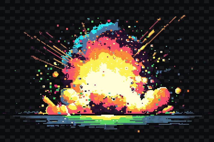 PSD png 8 bit glitch con pixel art y gráficos de juego retro para deco ilustración textura de fondo