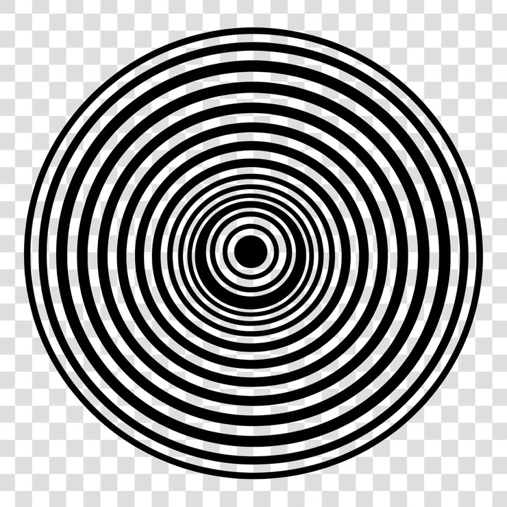 PSD png a doppler effect in oldschool handpoke tattoo style backgrounds spiral black
