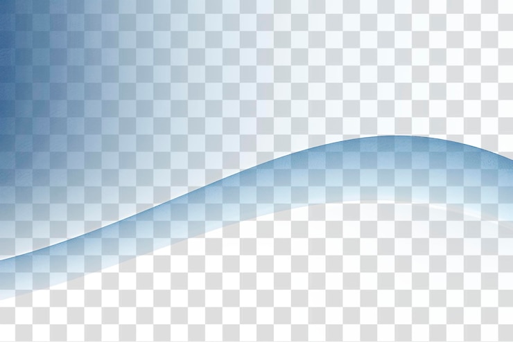 PSD png abstract blue wave gradient transparent background