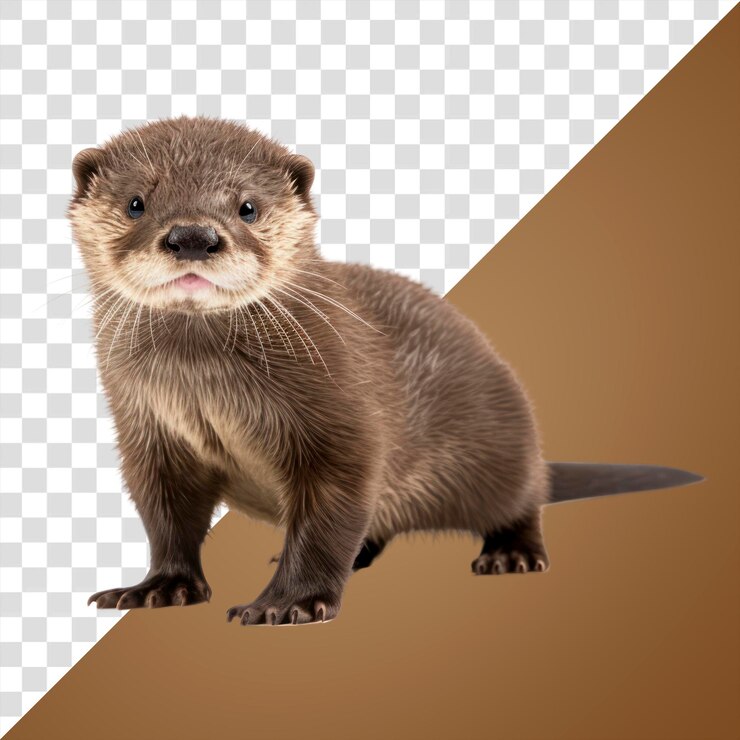 PSD png la adorable nutria en el fondo del gradiente