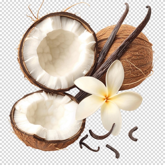 Png aislado de coco en fondo transparente para el día del coco