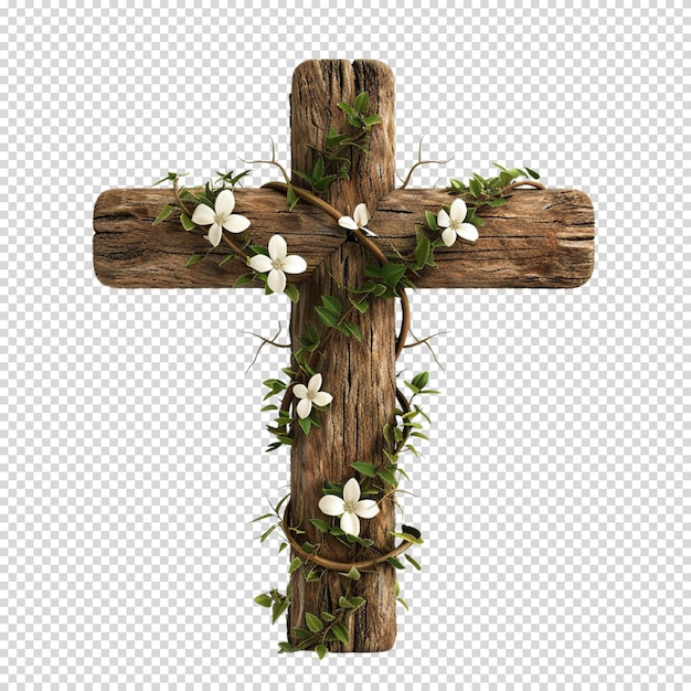 PSD png aislado de cruz crucificada símbolo religioso cristiano en fondo transparente para el viernes santo