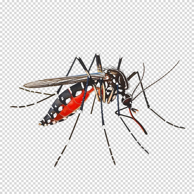 PSD png aislado de mosquito en fondo transparente para el día del dengue