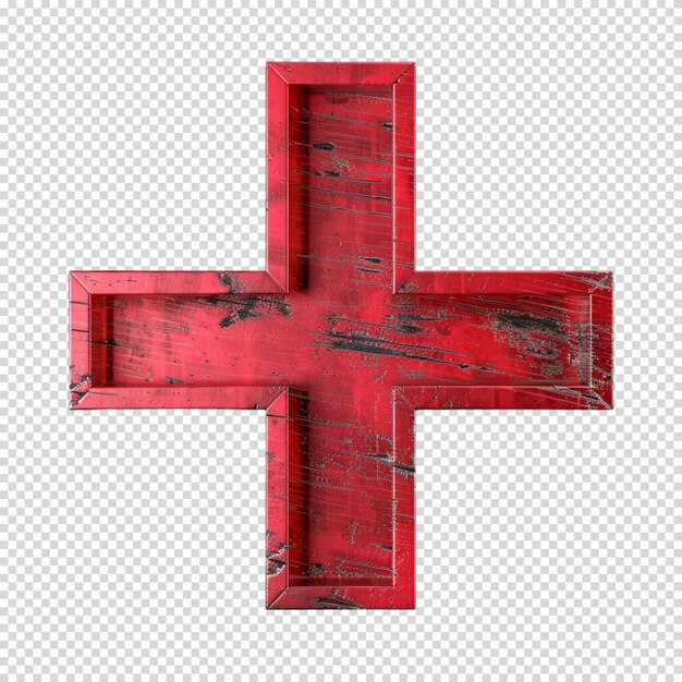 PSD png aislado de signo rojo médico en fondo transparente para el día mundial de la cruz roja y la media luna roja