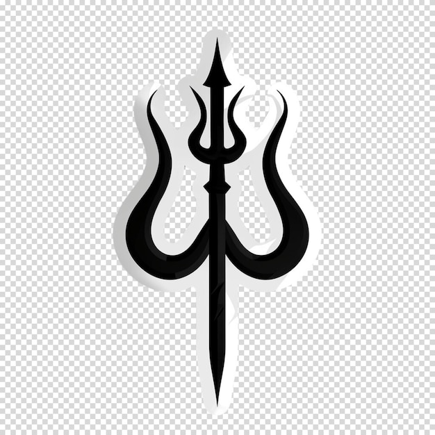 PSD png aislado de trishul en un fondo transparente shivratri navratri festival hindú