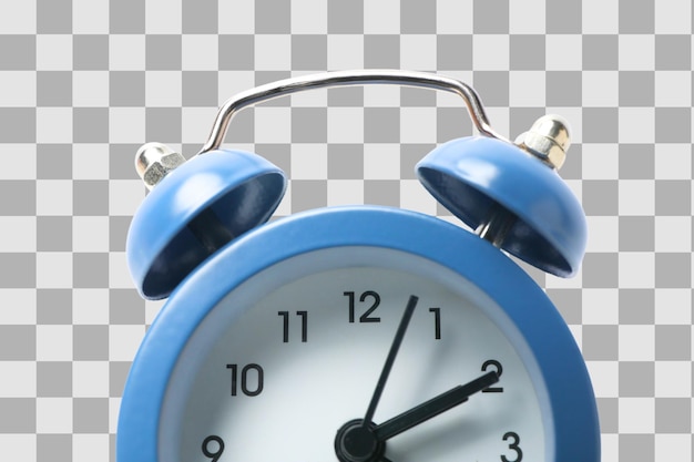 PNG Alarm-Uhr blaue Uhr Nahaufnahme isoliert auf weißem Hintergrund