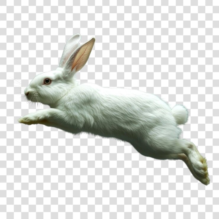 PSD png albino real conejo conejo animal de fondo