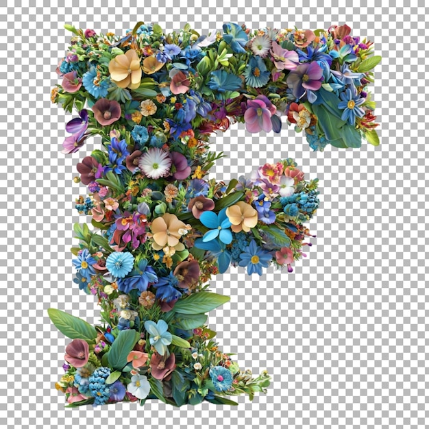 Png Alfabeto F em estilo floral isolado contra um fundo transparente para designs inspirados na natureza marcas elegantes ou aplicações de tipografia sazonal