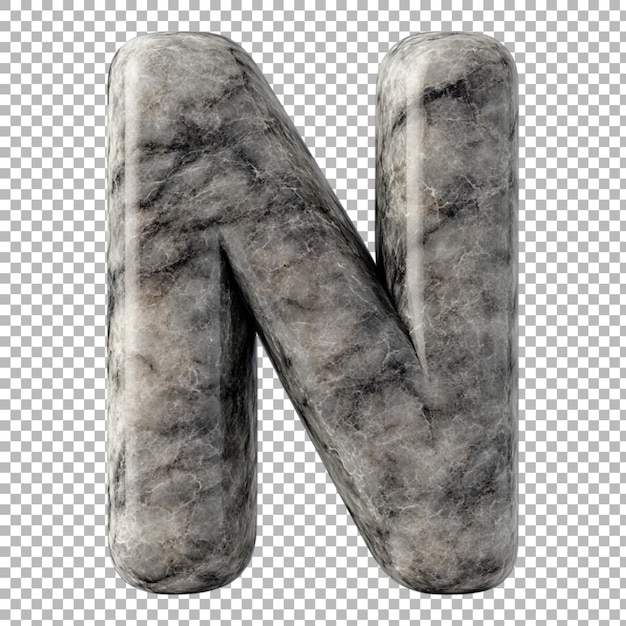 Png Alfabeto N en estilo de fieltro de mármol aislado contra un fondo transparente para diseños elegantes marcas de lujo o aplicaciones de tipografía clásica