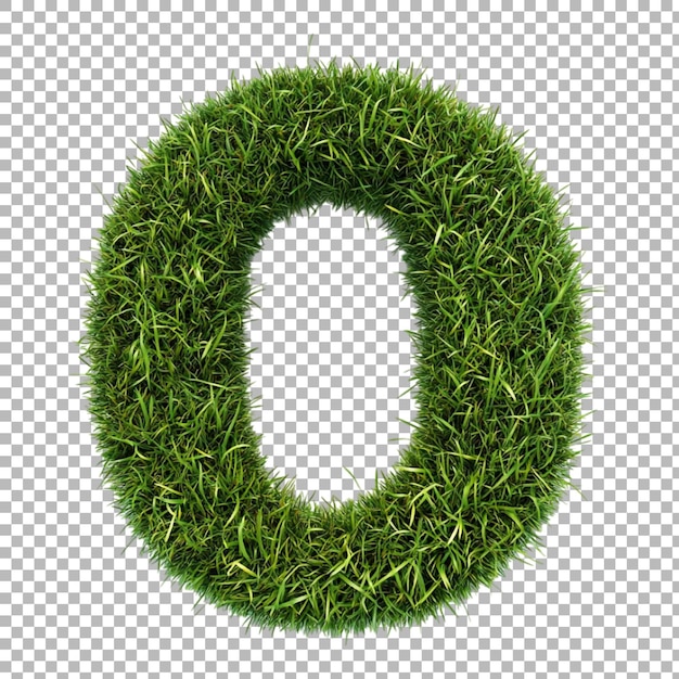 Png Alfabeto O en estilo de hierba aislado contra un fondo transparente para la naturaleza diseña marcas frescas o aplicaciones de tipografía ecológicas