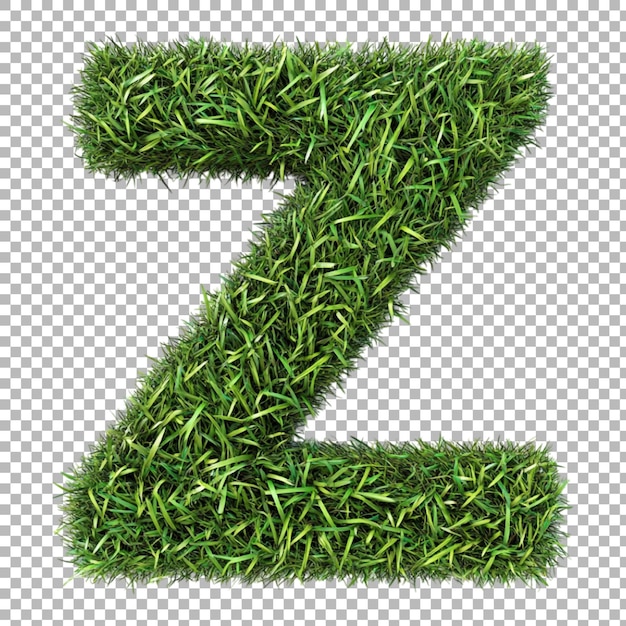 Png Alphabet Z in Grasstil isoliert gegen einen durchsichtigen Hintergrund für Naturentwürfe Frische Branding- oder umweltfreundliche Typografie-Anwendungen