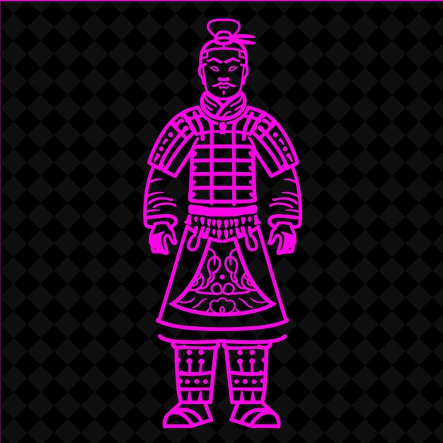 PSD png ancien guerrier chinois en terre cuite avec une forme de personnage de guerrier médiéval ji stoic et disci