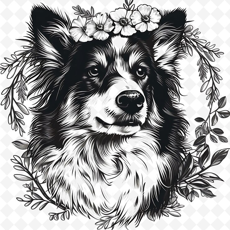 PSD png animal line art and frame stamps colage stamp esbozo natural para la ilustración de personajes