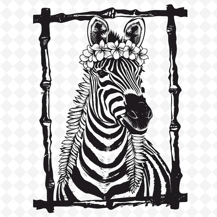 PSD png animal line art and frame stamps colage stamp esbozo natural para la ilustración de personajes