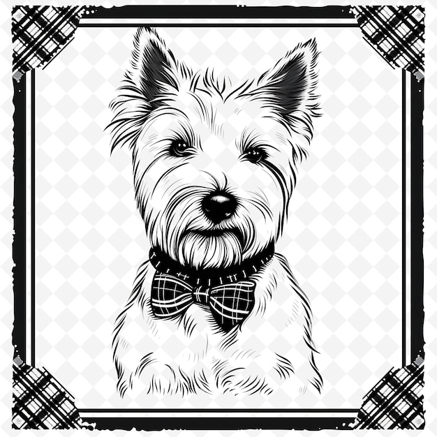 PSD png animal line art and frame stamps colage stamp esbozo natural para la ilustración de personajes