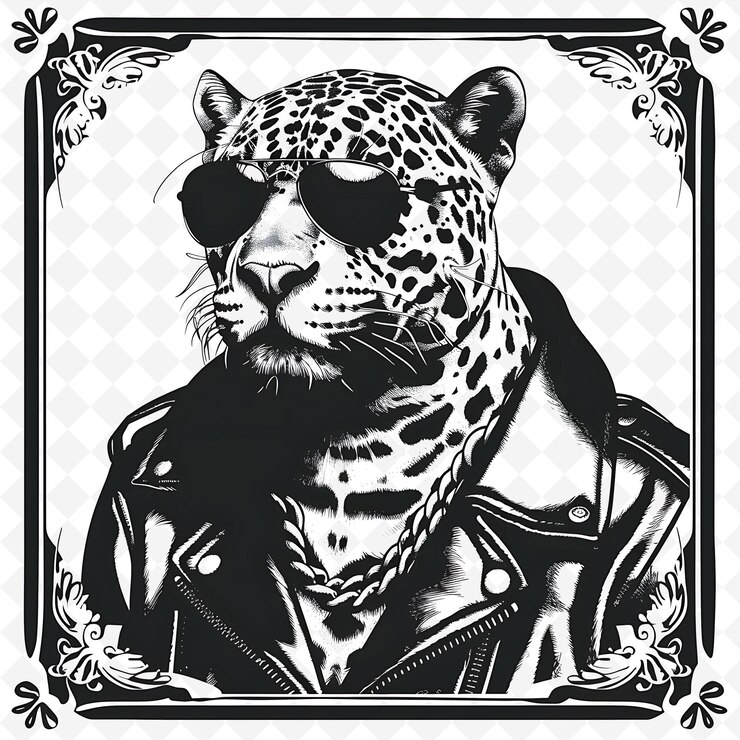 PSD png animal line art and frame stamps colage stamp esbozo natural para la ilustración de personajes