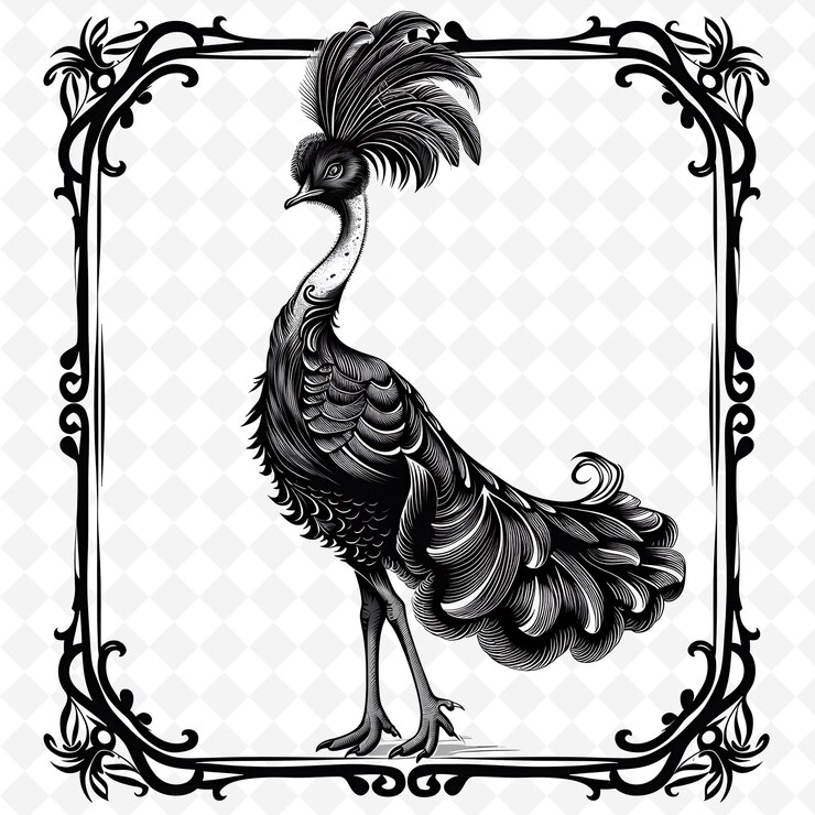 PSD png animal line art and frame stamps colage stamp esbozo natural para la ilustración de personajes