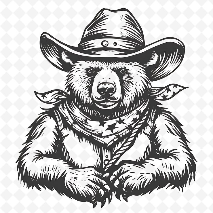 PSD png animal line art and frame stamps colage stamp esbozo natural para la ilustración de personajes